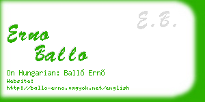 erno ballo business card