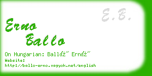 erno ballo business card